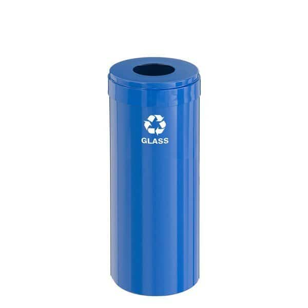 15 gal Round Recycling Bin, Blue