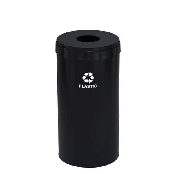 23 gal Round Recycling Bin, Satin Black
