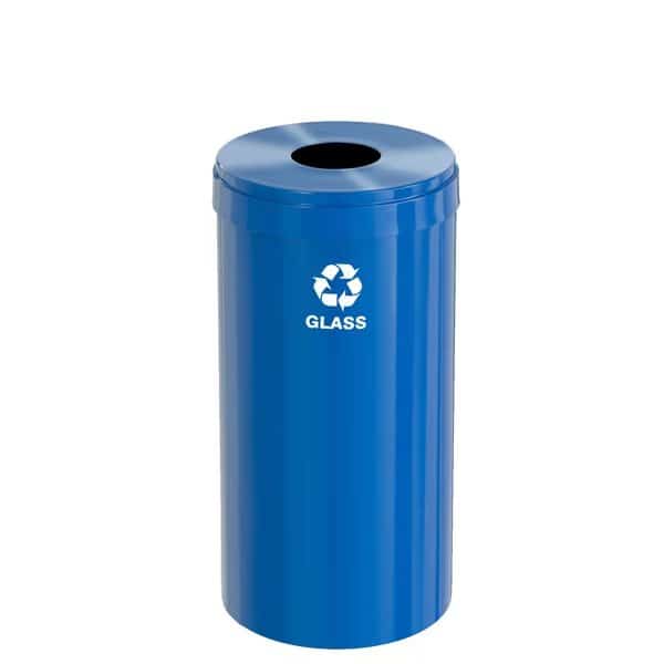 23 gal Round Recycling Bin, Blue