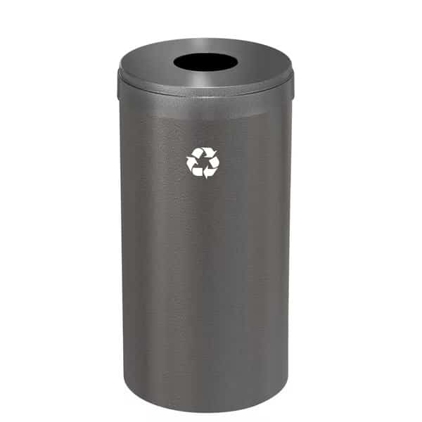 23 gal Round Recycling Bin, Silver Vein