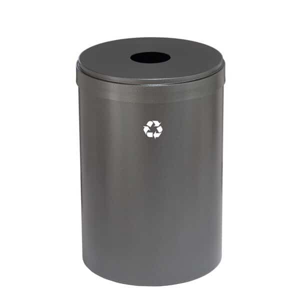 33 gal Round Recycling Bin, Silver Vein