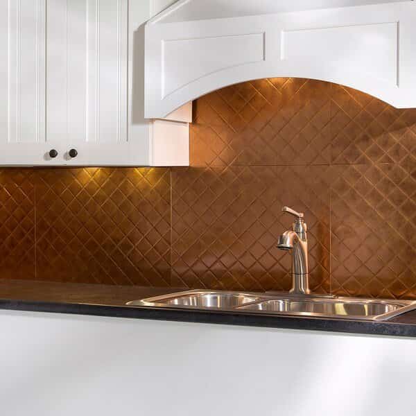 Fasade 18in x 24in Quilted Antique Bronze Backsplash Panel 5pk
