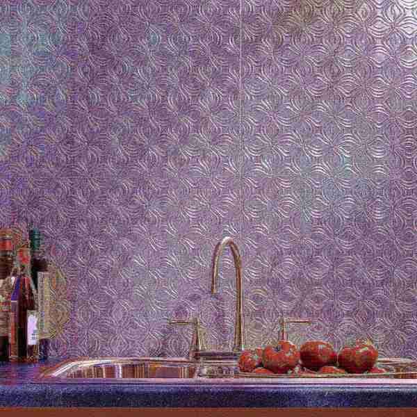 Fasade 18in x 24in Lotus Crosshatch Silver Backsplash Panel 5pk