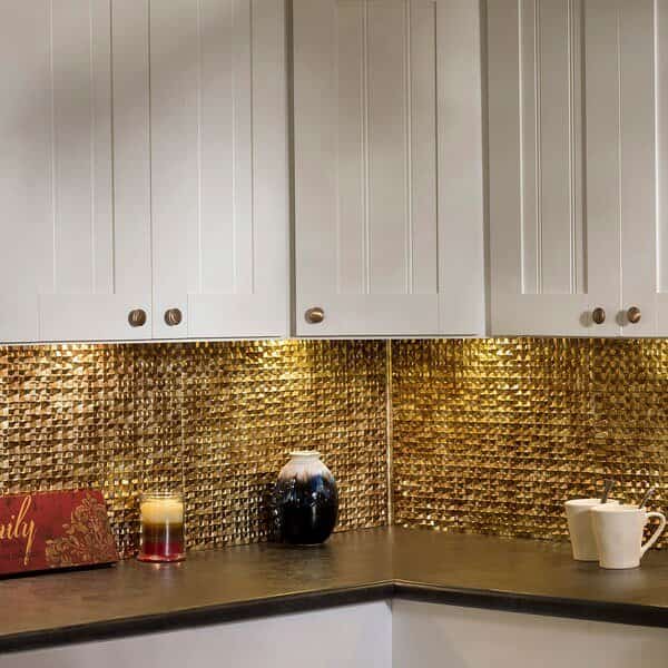 Fasade 18in x 24in Terrain Bermuda Bronze Backsplash Panel 5pk