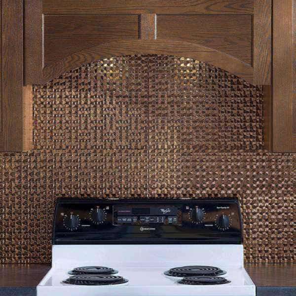 Fasade 18in x 24in Terrain Antique Bronze Backsplash Panel 5pk