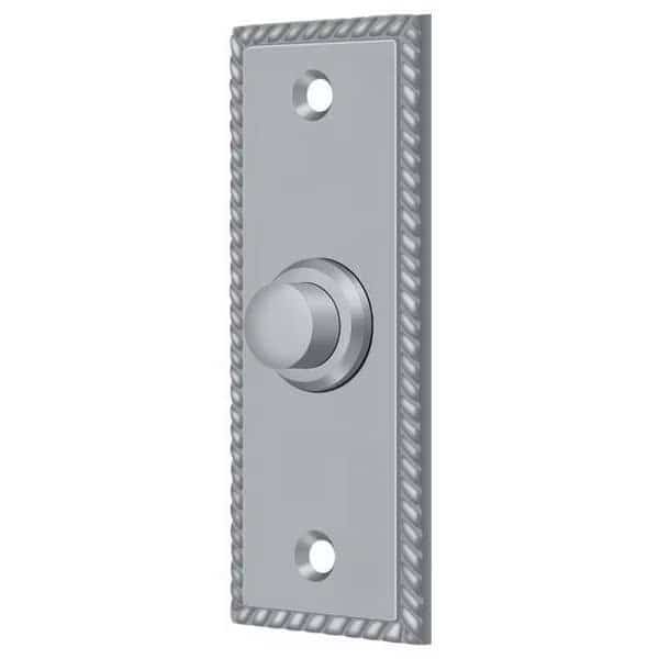 Bell Button, Rectangular Rope Satin Chrome, DELTANA, Mfr# BBSR333U26D