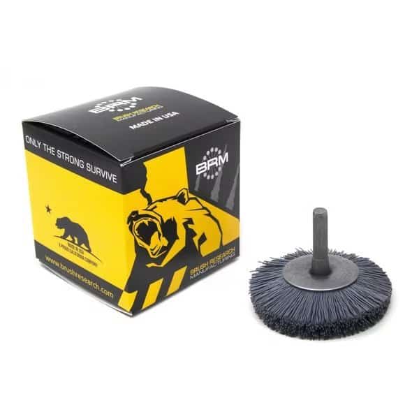BMF30AY120SC 3" Mandrel Mounted Wheel, 120 Grit Silicon Carbide, .250" Shank Dia., .812" Trim