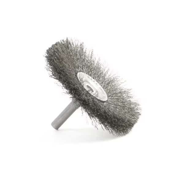 BMF3008 Mandrel Mounted Flare Brush. 3" Diameter, .008CS, .812" Trim, .250" Shank Diameter