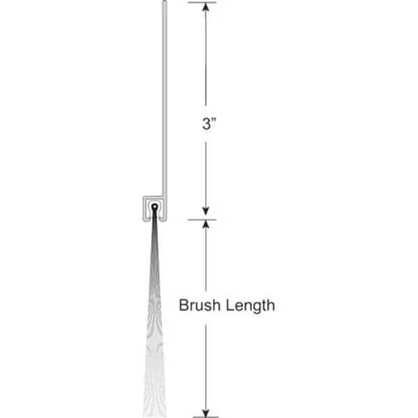 Brushseal, SD, Nylon, 3-in Straight Holder, 3-in Brush, 12-ft.