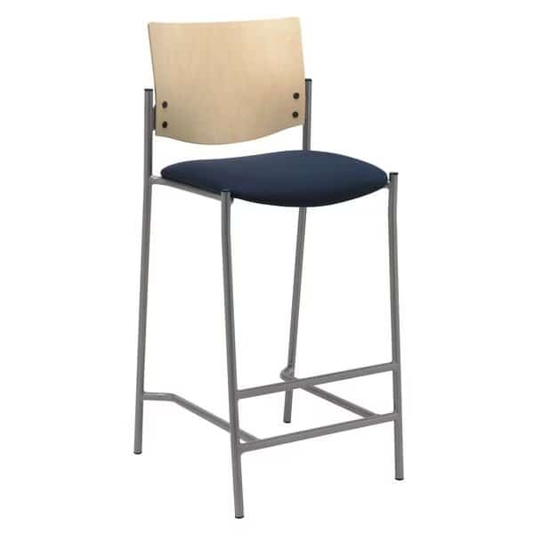 Stool, Wht Back, Vinyl Seat, Java