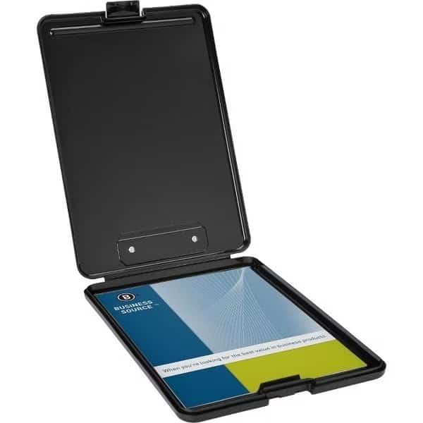Clipboard, Storage, Plastc, Bk 1 Ea