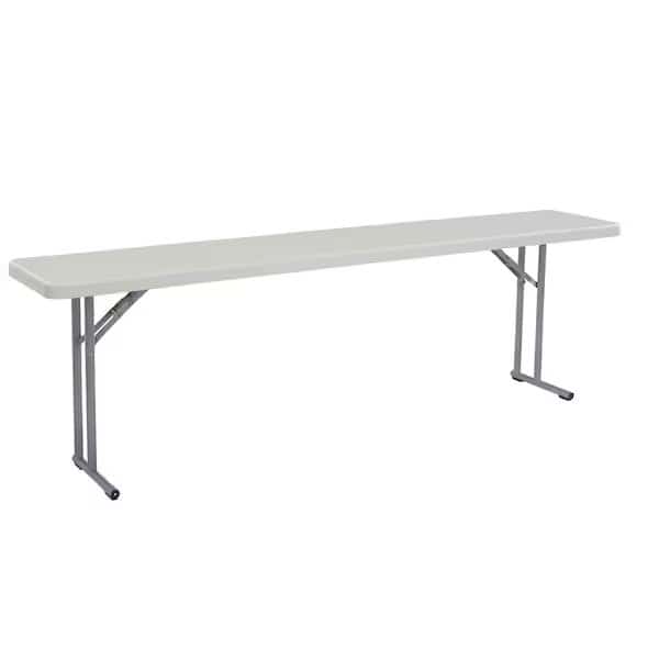 Rectangle Seminar Table, 18" W, 96" L, 29-1/2" H, Blow-molded plastic Top, Speckled Gray