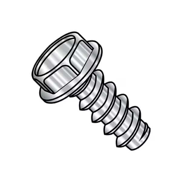 Self-Drilling Screw, 1/4"-14 x 1/2 in, Plain 18-8 Stainless Steel Hex Head Hex Drive, 1500 PK