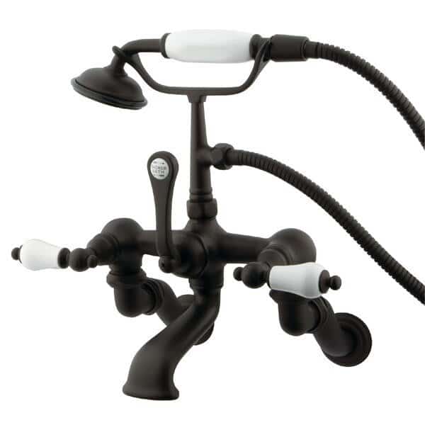 Wall-Mount Clawfoot Tub Faucet, Standard, 3-3/8" to 10", 2, Tub Wall Mount, Oil Rubbed Bronze