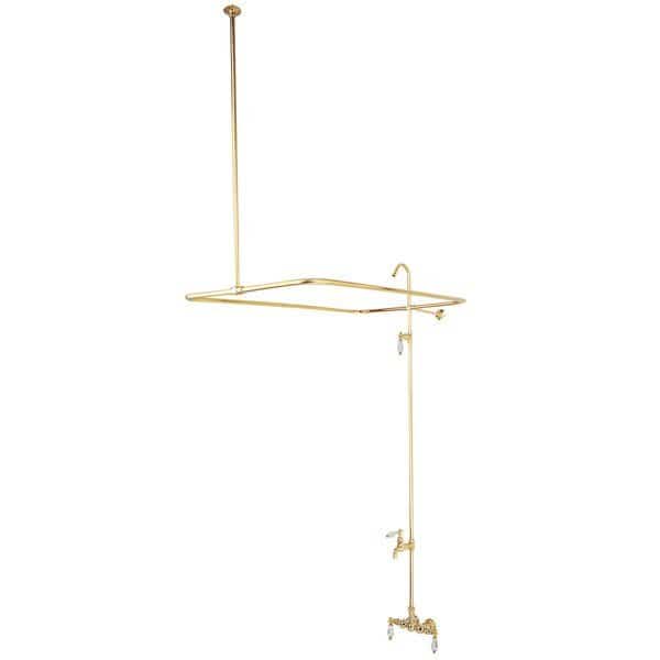 Wall-Mount Clawfoot Tub Faucet, Polished Brass, Tub Wall Mount