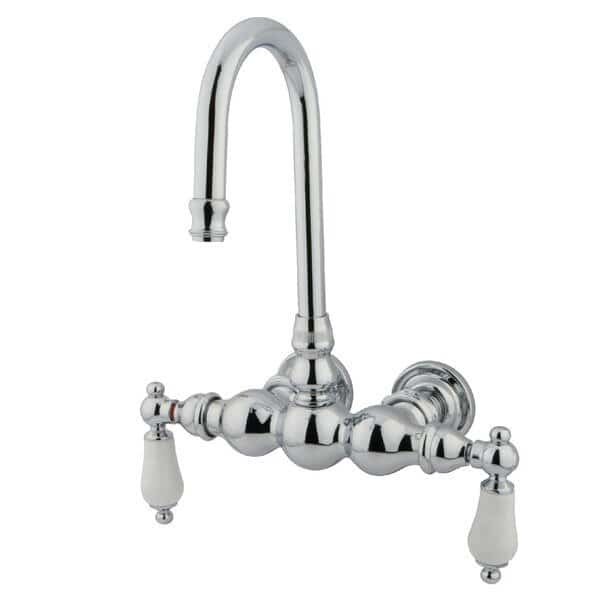 Wall-Mount Clawfoot Tub Faucet, Polished Chrome, Tub Wall Mount