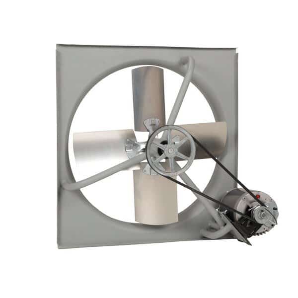 Commercial Exhaust Fan, 24", Belt-Drive, 230/460V, 1/3HP, 3-Ph, Gray