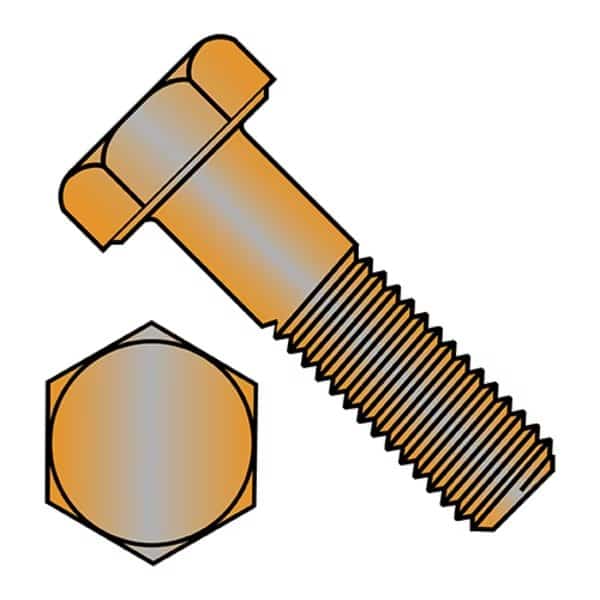 Not Graded, 1/4"-20 Hex Head Cap Screw, Plain Bronze, 1-1/2 in L, 100 PK