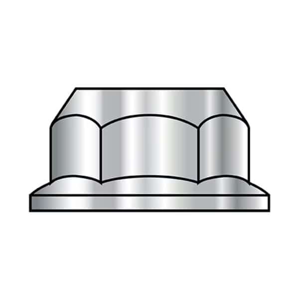 Flange Nut, M6-1.00, 18-8 Stainless Steel, Not Graded, Plain, 10 mm Hex Wd, 1500 PK