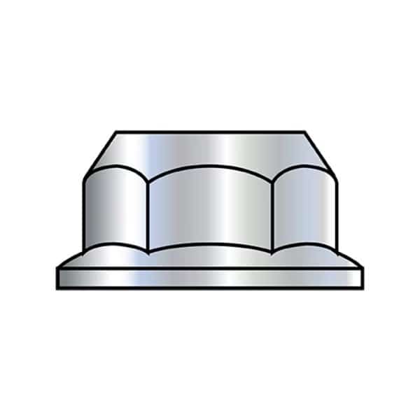 Flange Nut, M10-1.50, Steel, Class 8, Zinc Plated, 15 mm Hex Wd, 1000 PK