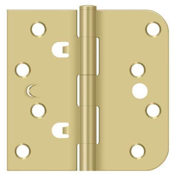 Satin Brass Door and Butt Hinge, Deltana, Mfr#: DE44058TT4