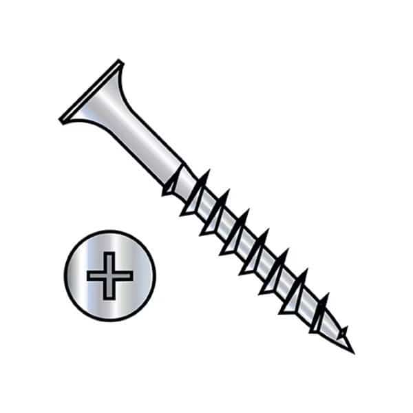Deck Screw, #8 x 1-1/4 in, Steel, Flat Head, Phillips Drive, 8000 PK