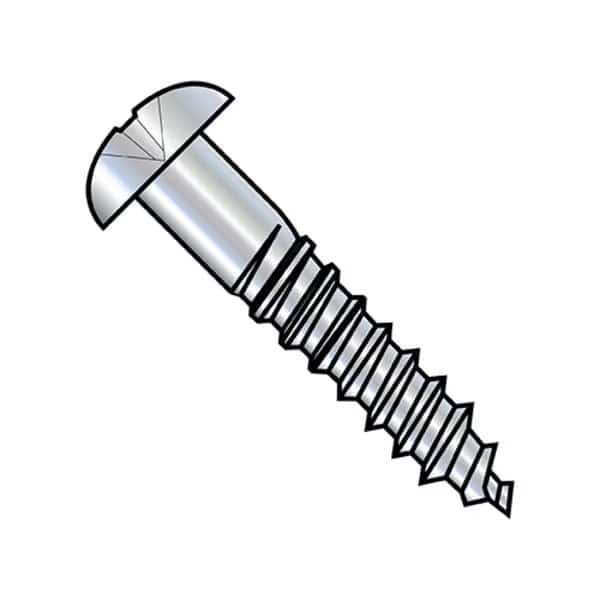 Wood Screw, #14, 3/4 in, Zinc Plated Steel Round Head Phillips Drive, 2000 PK