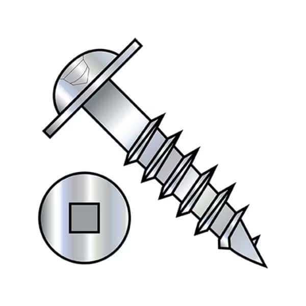 Washer Assortments, 10-9X3 SQR R, PK1500, Wood, Zinc Plated Finish
