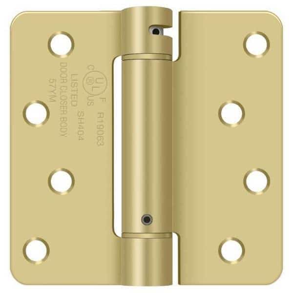 Satin Brass Spring Hinge, DELTANA, Mfr# DSH4R43/4