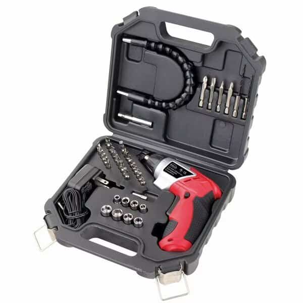 3.6V Lithium-Ion Rechargeable Screwdriver with 45 Piece Accessory Set