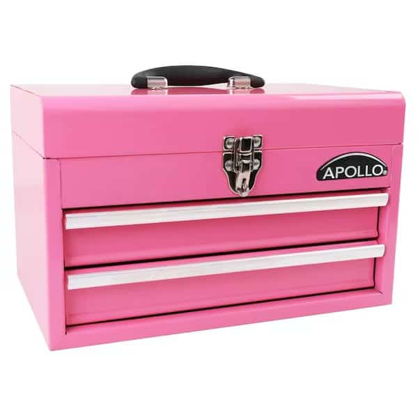 Tool Box, Metal, Pink, 14 in W
