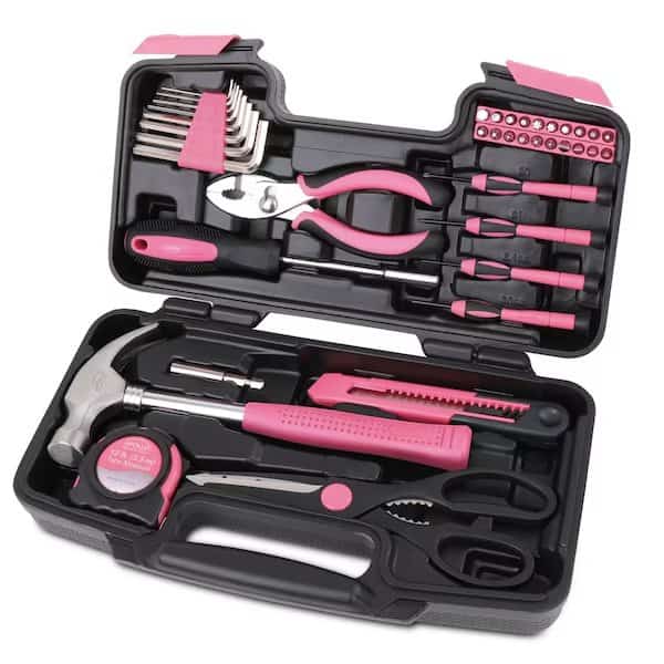 39 Piece General Tool Set - Pink