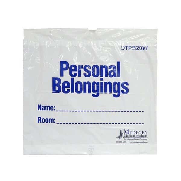 Patient Belngng Bag,20x18x3,Wht/Bl,PK250, Mfr#: DTPB20W, MEDEGEN MEDICAL PRODUCTS