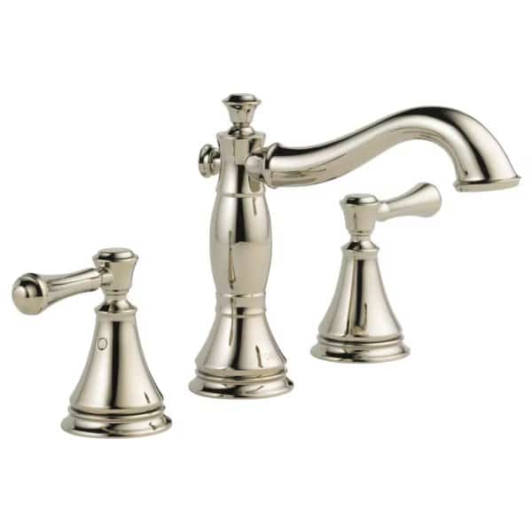 3-hole 6-16" installation Hole Widespread Lavatory Faucet, Polished Nickel, Delta, Mfr#: 3597LF-PNMPU