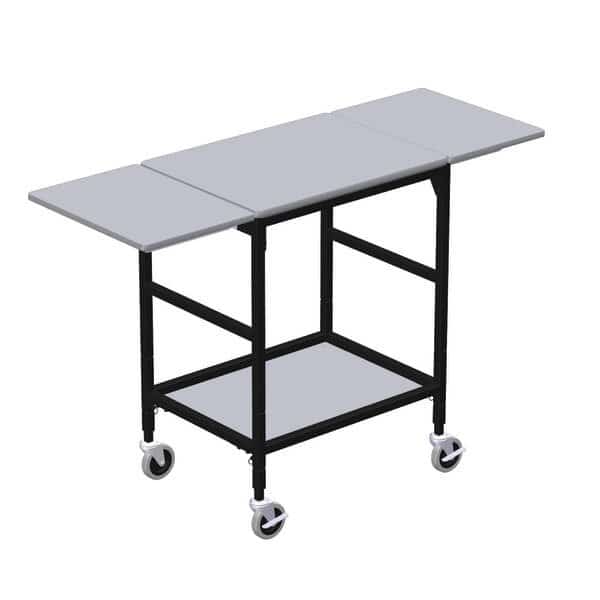 Mobile Work Table w/Drop Leaves & Bottom Shelf