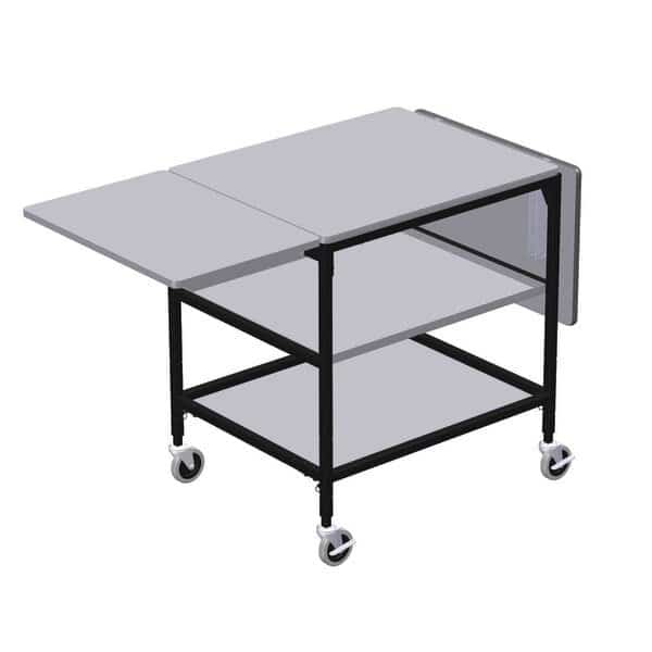 Mobile Work Table with Drop Leaves, Middle & Bottom Shelf, IRSG, Mfr# ERGO-32-K3