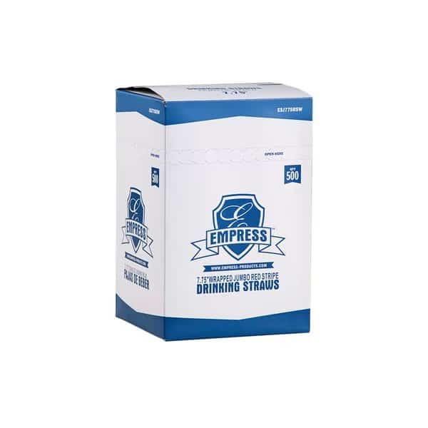 Striped, Jumbo Straws, Paper Wrapped, 7.75", PK12000