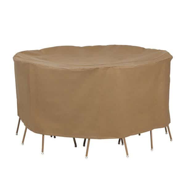Essential Latte Patio Round Table Set Cover, 76"x29"
