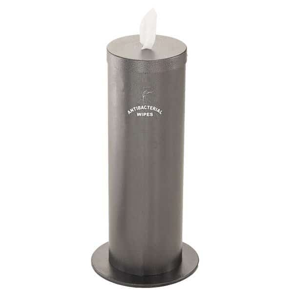 Gym Wipe Dispenser/Storage, Logo, Grey Vei