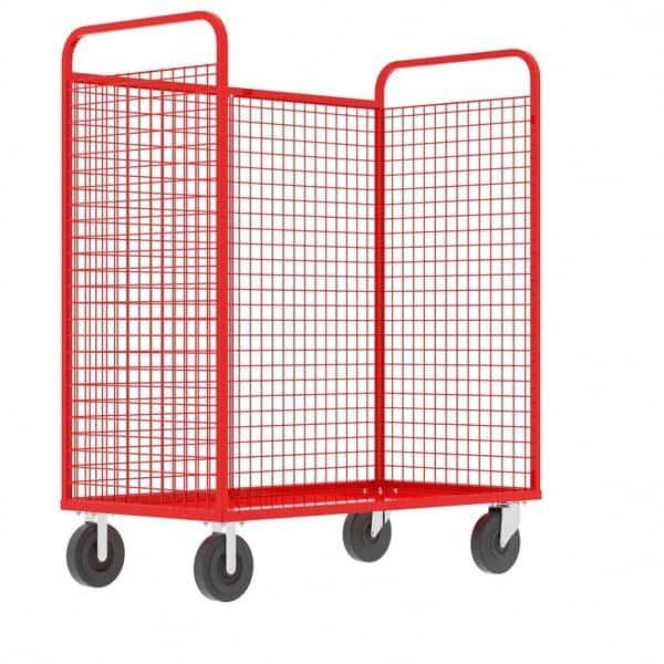 Cage Cart,57"Wx30"D,w/Wood Shelf,3-Sid, Mfr#: F89726VCRD, VALLEY CRAFT