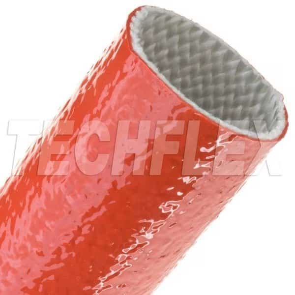 Braided Cable Sleeve, 3 in Inside Dia., 25 ft, Fiberglass, Red
