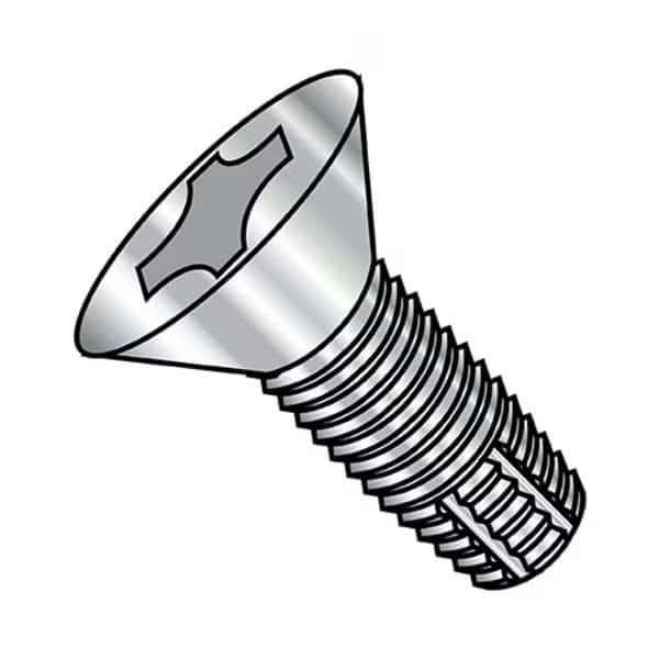 Thread Cutting Screw, #6-32 x 3/4 in, 18-8 Stainless Steel Flat Head Phillips Drive, 10000 PK
