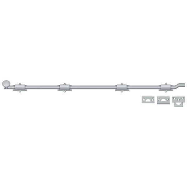 Surface Bolt With Off-Set, Heavy Duty Satin Chrome 42"