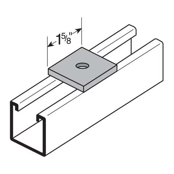 Washer, Flat, Square, 3/8" Hole