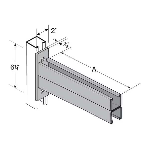Bracket, Double-Channel, 18"