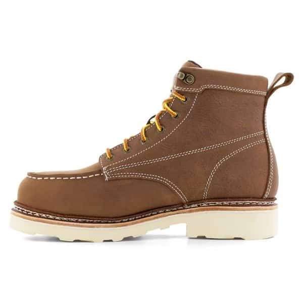 Mens Brown Steel Toe 6 in Waterproof, 14 W, 5 H, Brown