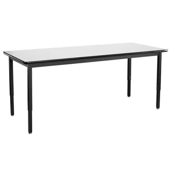Rectangle Utility Table, Height Adjustable, 30" x 7, 30 X 72 X 22-37, Whiteboard - 1.25" White, National Public Seating, Mfr#: HDT3-3072W
