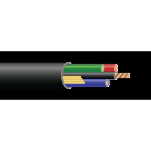 Portable Cord, THHN, 12 AWG, 4 C, Black, PVC, Stranded, 600V, Outdoor, 500 ft