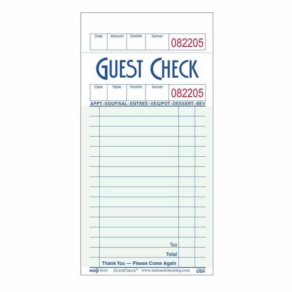 Paper Guestcheck 1 Pt 17 Line, PK5000