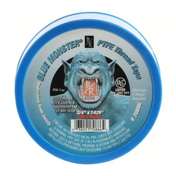 PTFE Thread Sealant Tape, 3/4 in W x 119 ft L, Blue, 0.0035 in Thick